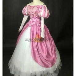 Cosrea Disney Inspired Little Mermaid Ariel Magenta Pink With Pearl Trims Cosplay Costume
