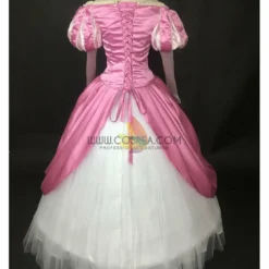 Cosrea Disney Inspired Little Mermaid Ariel Magenta Pink With Pearl Trims Cosplay Costume