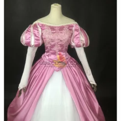 Cosrea Disney Inspired Little Mermaid Ariel Magenta Pink With Pearl Trims Cosplay Costume