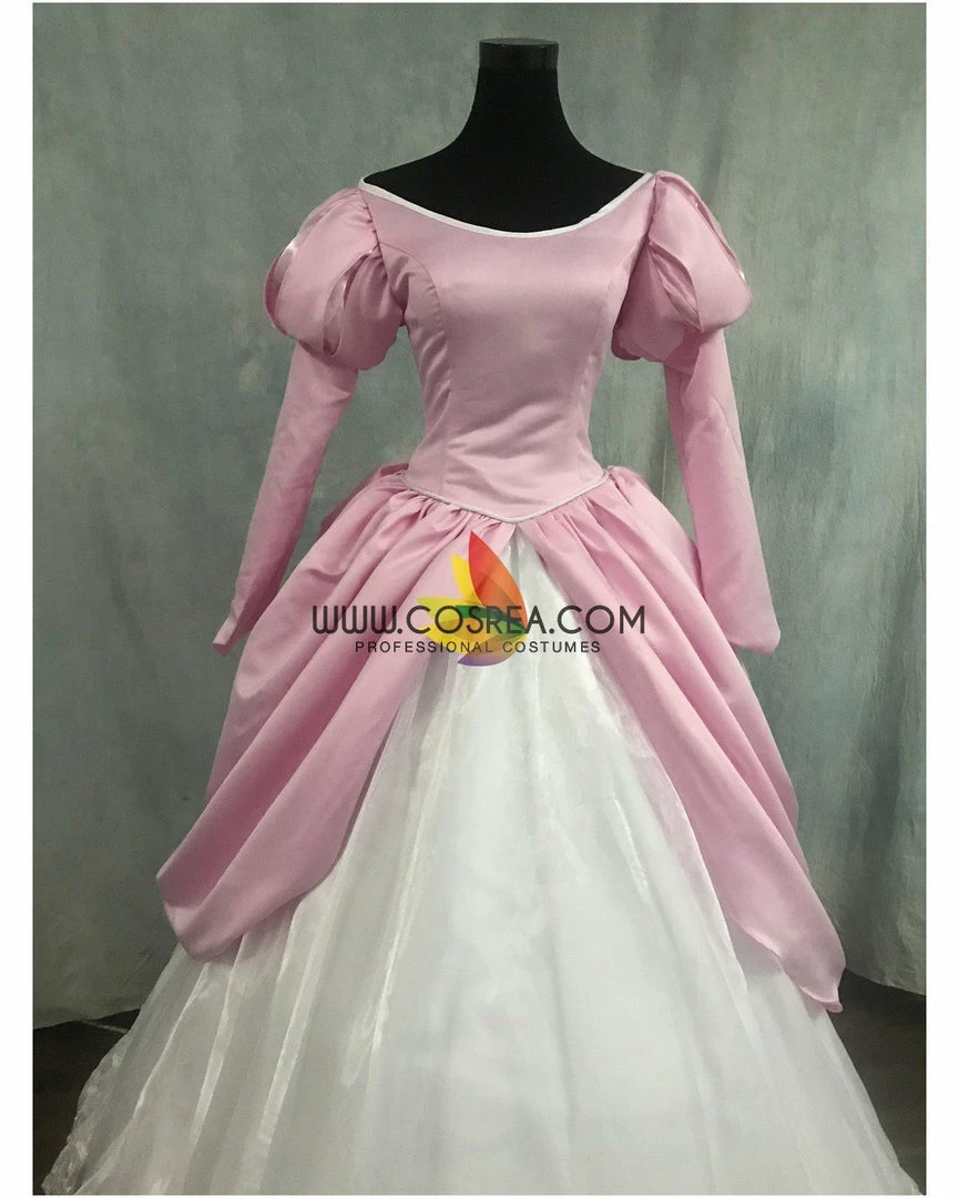 Cosrea Disney Inspired Little Mermaid Ariel Rose Pink With Floral Lace Cosplay Costume 5 Cosrea Disney Inspired Little Mermaid Ariel Rose Pink With Floral Lace Cosplay Costume