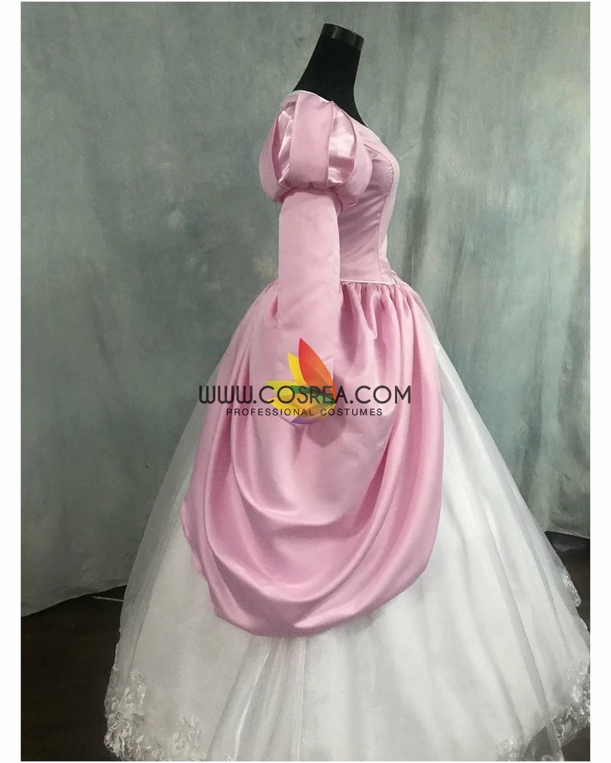 Cosrea Disney Inspired Little Mermaid Ariel Rose Pink With Floral Lace Cosplay Costume 8 Cosrea Disney Inspired Little Mermaid Ariel Rose Pink With Floral Lace Cosplay Costume