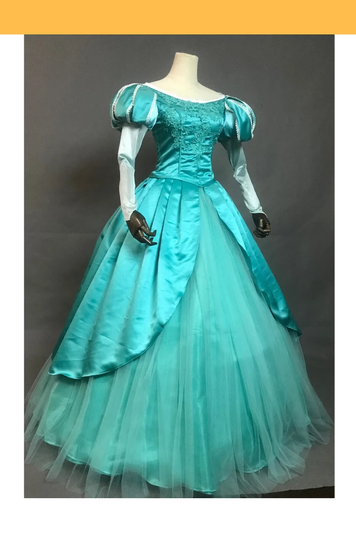 Cosrea Disney Inspired Little Mermaid Ariel Sapphire Teal Tulle Overlayer Cosplay Costume 3 Cosrea Disney Inspired Little Mermaid Ariel Sapphire Teal Tulle Overlayer Cosplay Costume