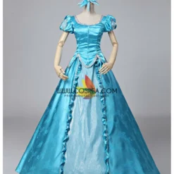Cosrea Little Mermaid Ariel Turquoise Brocade Cosplay Costume Disney Inspired