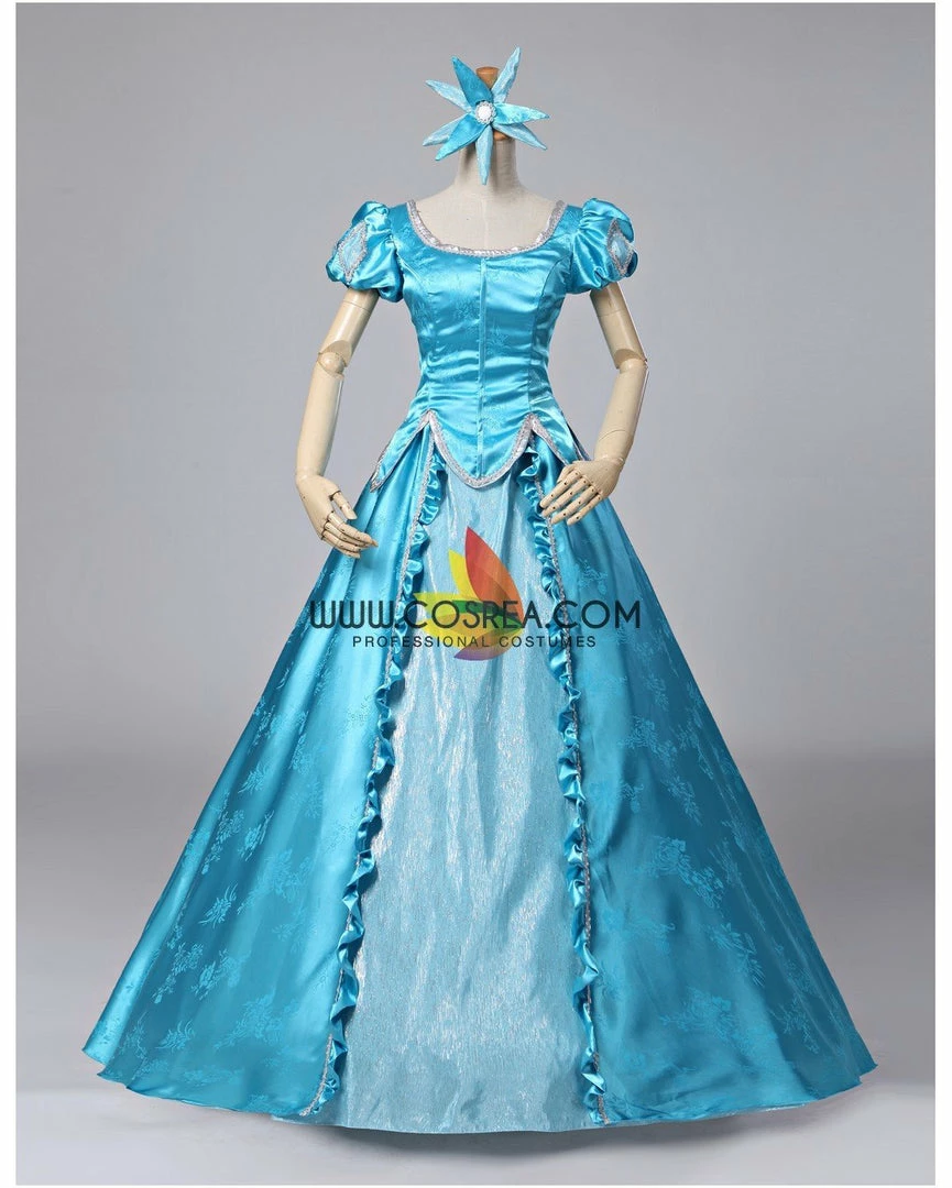 Cosrea Little Mermaid Ariel Turquoise Brocade Cosplay Costume Disney Inspired 4 Cosrea Little Mermaid Ariel Turquoise Brocade Cosplay Costume Disney Inspired