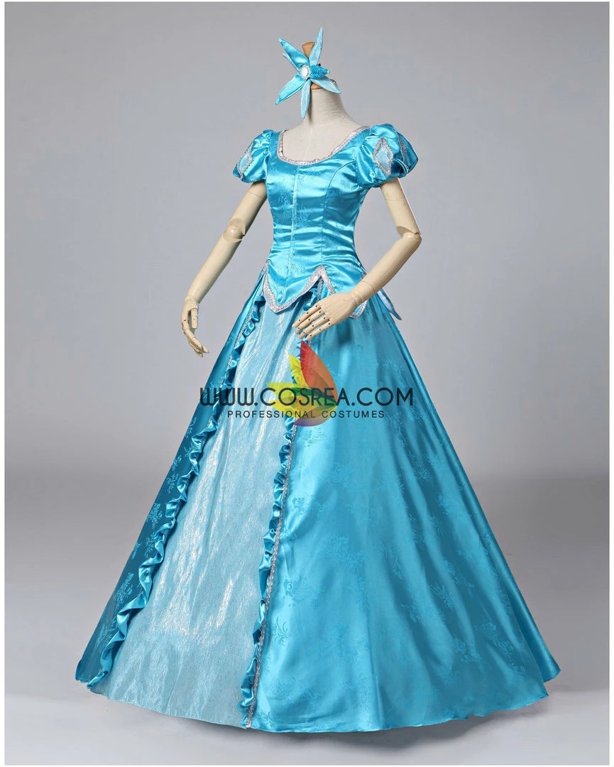 Cosrea Little Mermaid Ariel Turquoise Brocade Cosplay Costume Disney Inspired 6 Cosrea Little Mermaid Ariel Turquoise Brocade Cosplay Costume Disney Inspired