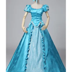 Cosrea Little Mermaid Ariel Turquoise Brocade Cosplay Costume Disney Inspired