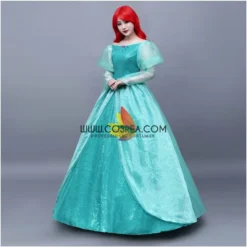 Cosrea Disney Inspired Little Mermaid Ariel Turquoise Sequin Tulle Cosplay Costume