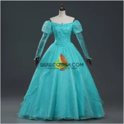 Cosrea Little Mermaid Ariel Turquoise Tulle With Pearl Cosplay Costume