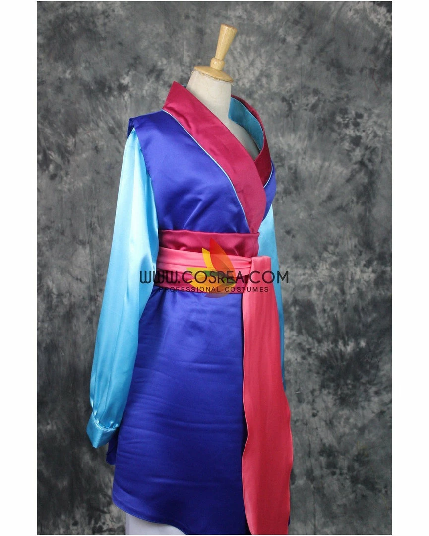 Cosrea Mulan Navy Blue Satin Cosplay Costume 8 Cosrea Mulan Navy Blue Satin Cosplay Costume