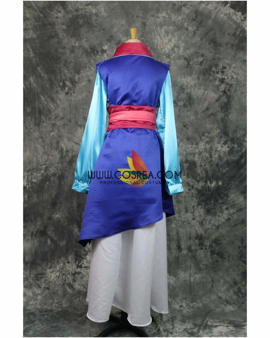 Cosrea Mulan Navy Blue Satin Cosplay Costume 6 Cosrea Mulan Navy Blue Satin Cosplay Costume