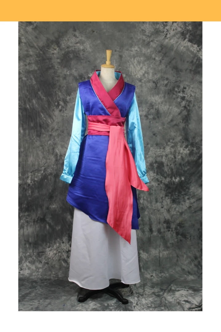 Cosrea Mulan Navy Blue Satin Cosplay Costume 3 Cosrea Mulan Navy Blue Satin Cosplay Costume