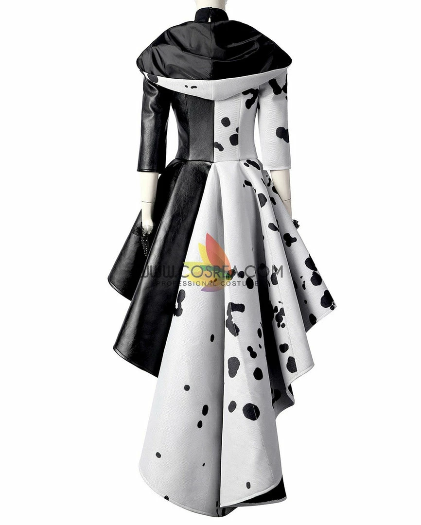 Cosrea Disney Inspired Disney Cruella 2021 Movie 101 Dalmatian's PU Leather Cosplay Costume 6 Cosrea Disney Inspired Disney Cruella 2021 Movie 101 Dalmatian's PU Leather Cosplay Costume