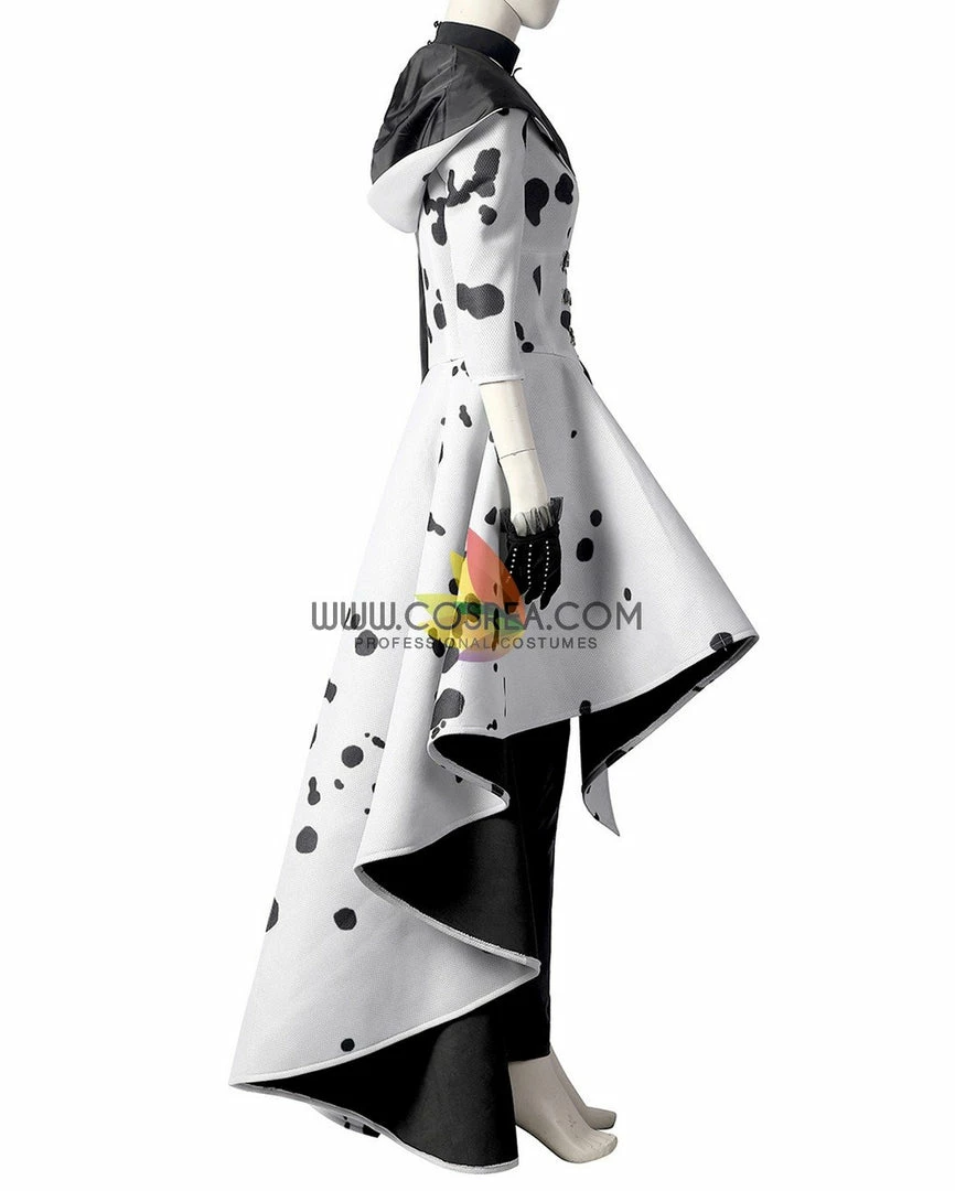 Cosrea Disney Inspired Disney Cruella 2021 Movie 101 Dalmatian's PU Leather Cosplay Costume 5 Cosrea Disney Inspired Disney Cruella 2021 Movie 101 Dalmatian's PU Leather Cosplay Costume