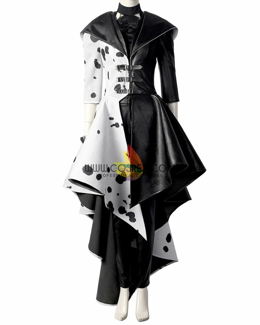 Cosrea Disney Inspired Disney Cruella 2021 Movie 101 Dalmatian's PU Leather Cosplay Costume 4 Cosrea Disney Inspired Disney Cruella 2021 Movie 101 Dalmatian's PU Leather Cosplay Costume