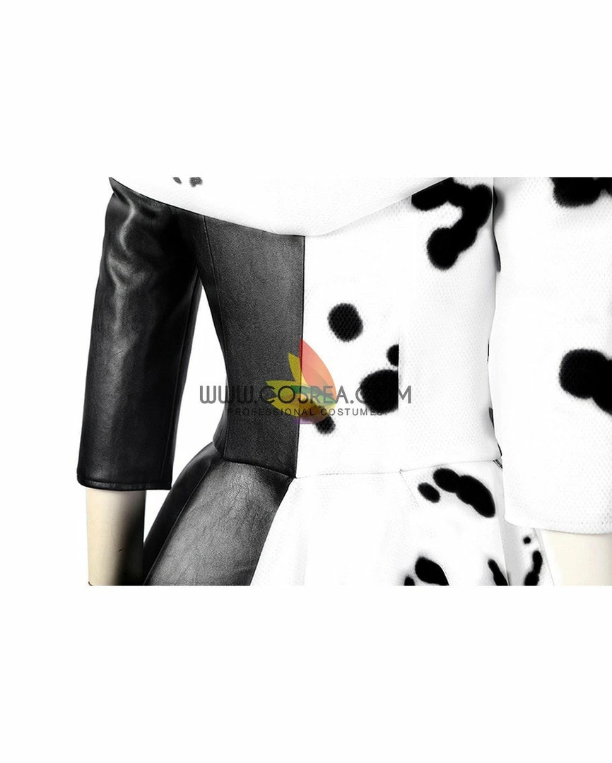 Cosrea Disney Inspired Disney Cruella 2021 Movie 101 Dalmatian's PU Leather Cosplay Costume 10 Cosrea Disney Inspired Disney Cruella 2021 Movie 101 Dalmatian's PU Leather Cosplay Costume