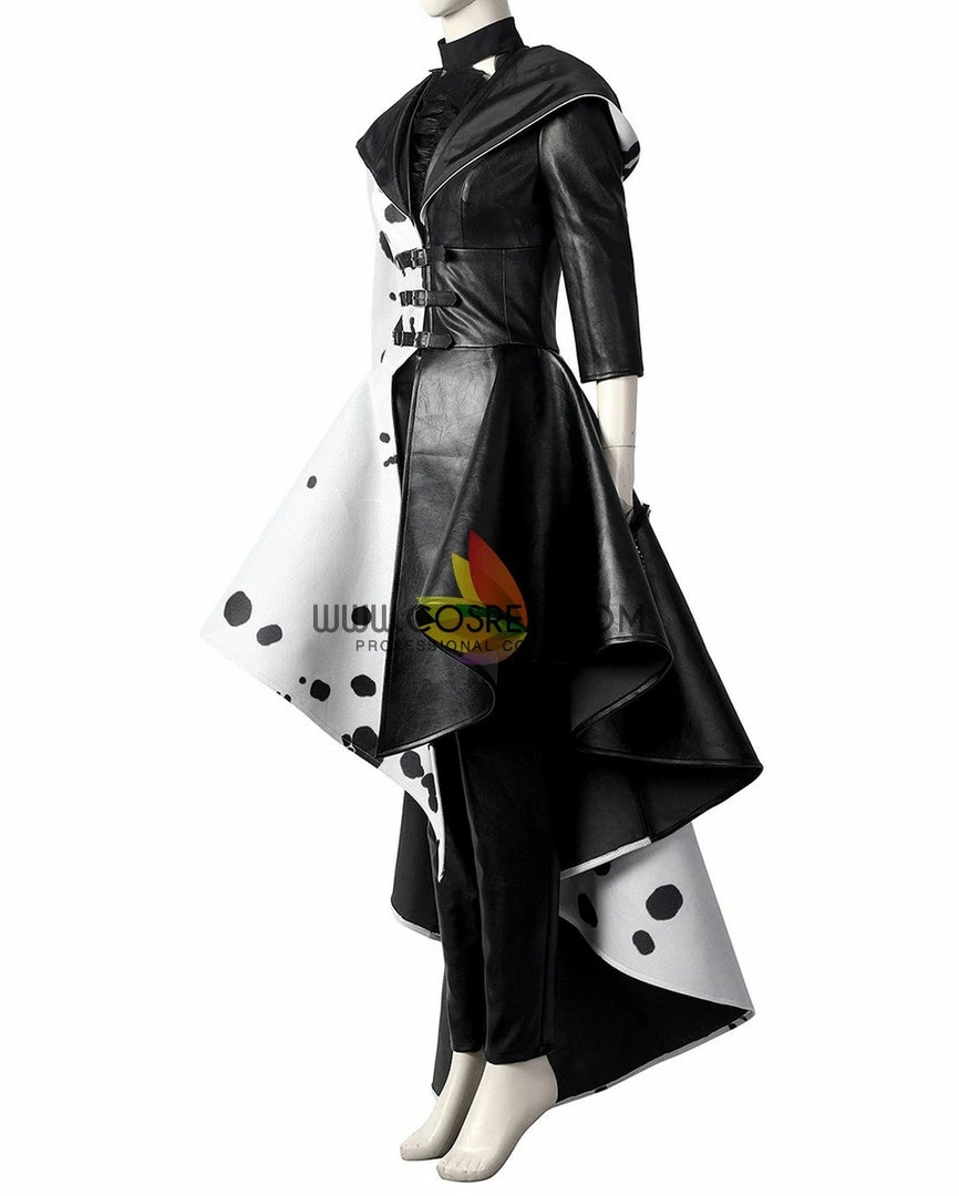 Cosrea Disney Inspired Disney Cruella 2021 Movie 101 Dalmatian's PU Leather Cosplay Costume 8 Cosrea Disney Inspired Disney Cruella 2021 Movie 101 Dalmatian's PU Leather Cosplay Costume