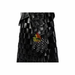 Cosrea Disney Cruella 2021 Movie Black Plaid PU Leather Cosplay Costume