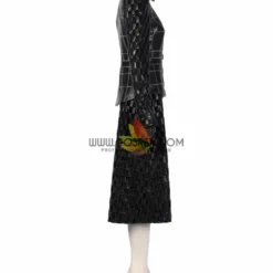 Cosrea Disney Cruella 2021 Movie Black Plaid PU Leather Cosplay Costume