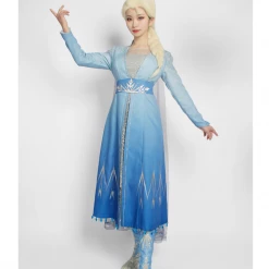 Cosrea Disney Inspired Frozen 2 Elsa High Detail Gradient Embroidered Cosplay Costume