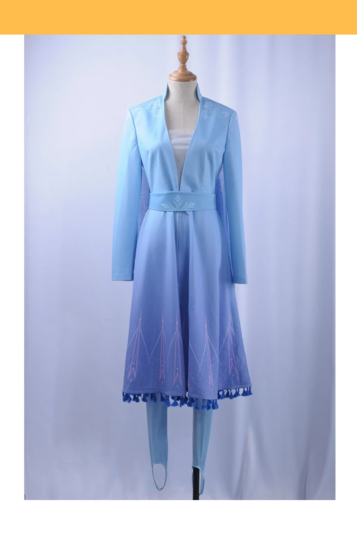 Cosrea Frozen 2 Elsa Light Blue With Tassel Cosplay Costume Disney Inspired 3 Cosrea Frozen 2 Elsa Light Blue With Tassel Cosplay Costume Disney Inspired