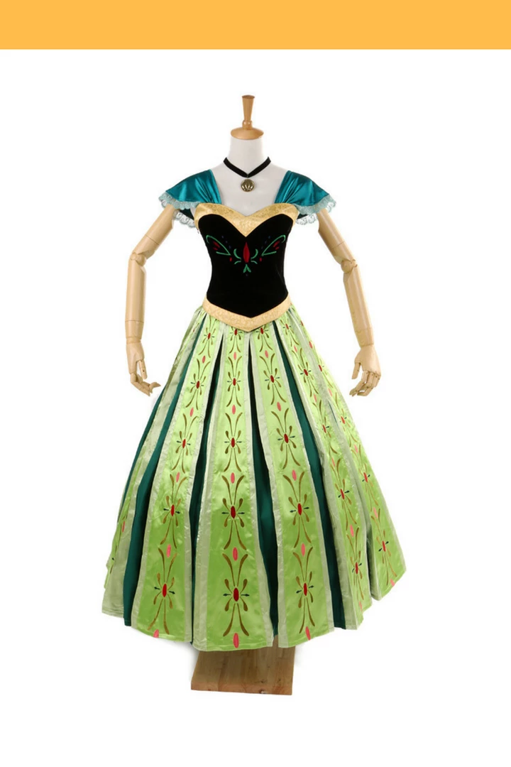 Cosrea Frozen Anna Coronation Classic Cosplay Costume Disney Inspired 3 Cosrea Frozen Anna Coronation Classic Cosplay Costume Disney Inspired