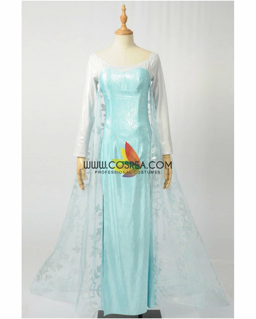 Cosrea Frozen Elsa Light Cyan Cosplay Costume 4 Cosrea Frozen Elsa Light Cyan Cosplay Costume
