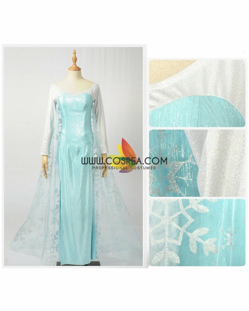 Cosrea Frozen Elsa Light Cyan Cosplay Costume 8 Cosrea Frozen Elsa Light Cyan Cosplay Costume
