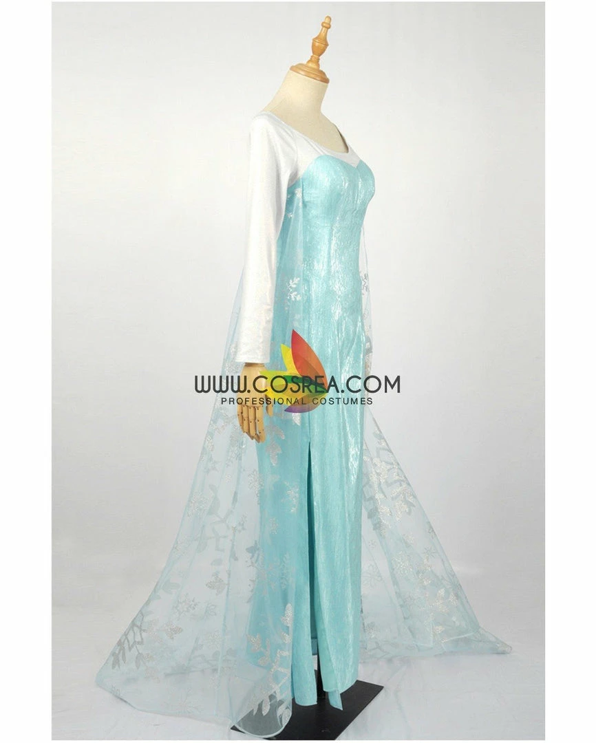 Cosrea Frozen Elsa Light Cyan Cosplay Costume 5 Cosrea Frozen Elsa Light Cyan Cosplay Costume