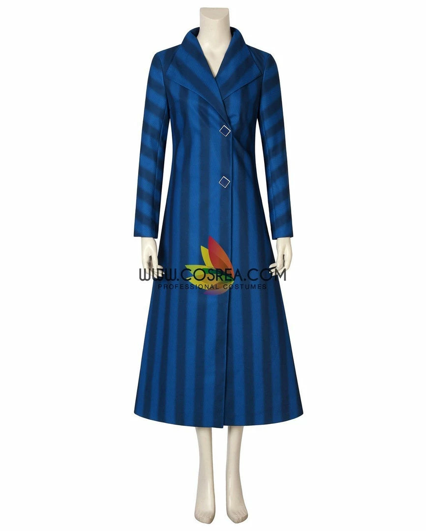 Cosrea Mary Poppins Returns Navy Blue Uniformed Cosplay Costume 9 Cosrea Mary Poppins Returns Navy Blue Uniformed Cosplay Costume