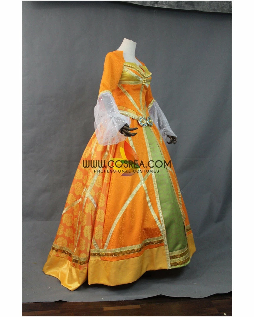 Cosrea Princess Jasmine Orange Brocade Cosplay Costume Disney Inspired 5 Cosrea Princess Jasmine Orange Brocade Cosplay Costume Disney Inspired