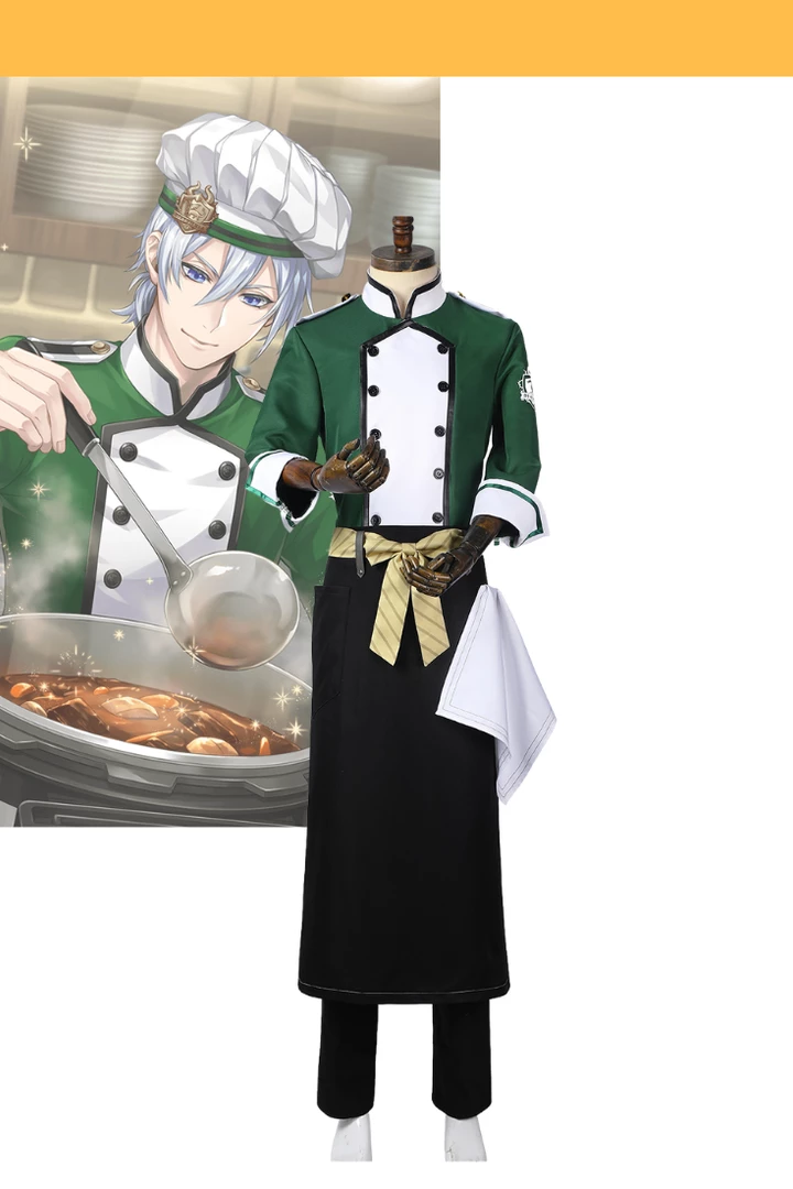 Cosrea Twisted Wonderland NRC Master Chef Green Uniform Cosplay Costume 3 Cosrea Twisted Wonderland NRC Master Chef Green Uniform Cosplay Costume