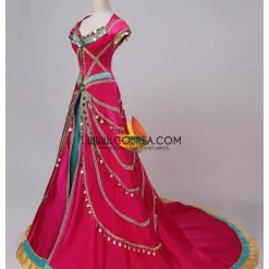 Cosrea Princess Jasmine Formal Magenta Live Action Movie Cosplay Costume Disney Inspired