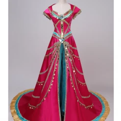 Cosrea Princess Jasmine Formal Magenta Live Action Movie Cosplay Costume Disney Inspired