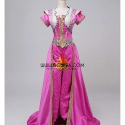 Cosrea Princess Jasmine Pink Satin Live Action Movie Cosplay Costume Disney Inspired