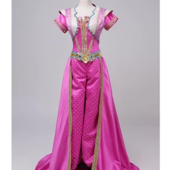 Cosrea Princess Jasmine Pink Satin Live Action Movie Cosplay Costume Disney Inspired
