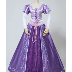 Cosrea Rapunzel Embroidered Brocade Satin Cosplay Costume
