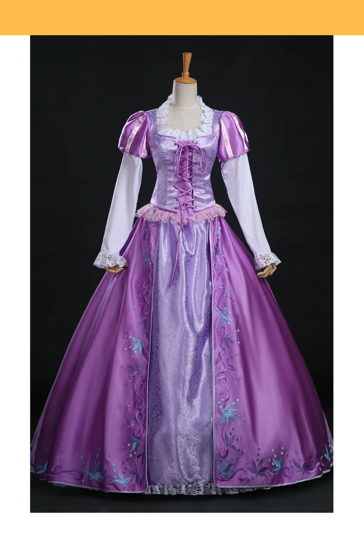 Cosrea Rapunzel Park Inspired Brocade Satin Cosplay Costume 3 Cosrea Rapunzel Park Inspired Brocade Satin Cosplay Costume