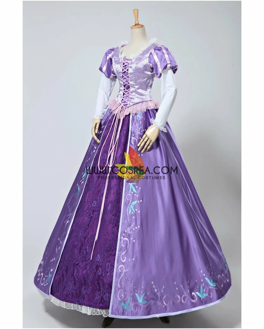 Cosrea Rapunzel Embroidered Brocade Satin Cosplay Costume 6 Cosrea Rapunzel Embroidered Brocade Satin Cosplay Costume