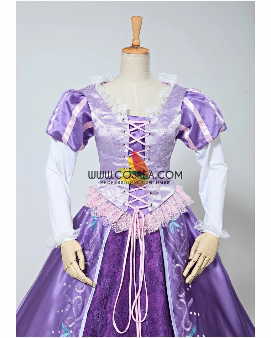 Cosrea Rapunzel Embroidered Brocade Satin Cosplay Costume 10 Cosrea Rapunzel Embroidered Brocade Satin Cosplay Costume