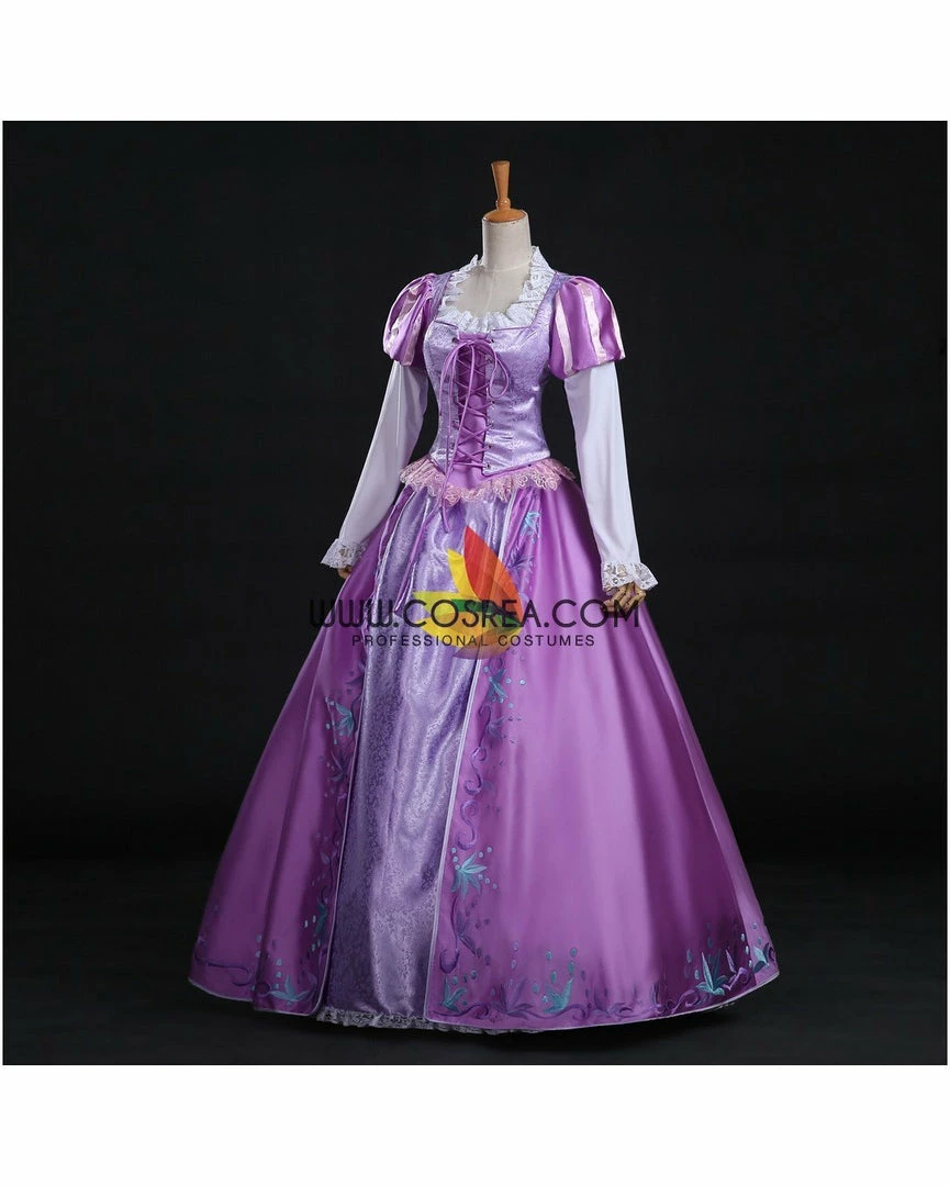 Cosrea Rapunzel Park Inspired Brocade Satin Cosplay Costume 6 Cosrea Rapunzel Park Inspired Brocade Satin Cosplay Costume