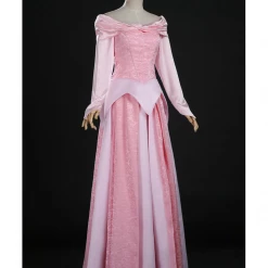 Cosrea Disney Inspired Sleeping Beauty Aurora Blush Pink Brocade Satin Cosplay Costume