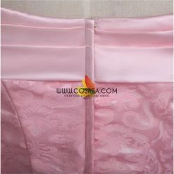 Cosrea Disney Inspired Sleeping Beauty Aurora Blush Pink Brocade Satin Cosplay Costume