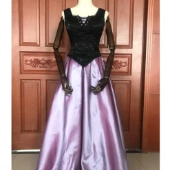 Cosrea Disney Inspired Sleeping Beauty Aurora Briar Rose Satin Cosplay Costume