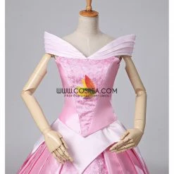 Cosrea Sleeping Beauty Aurora Classic Brocade Satin Cosplay Costume