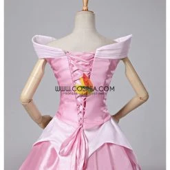 Cosrea Sleeping Beauty Aurora Classic Brocade Satin Cosplay Costume