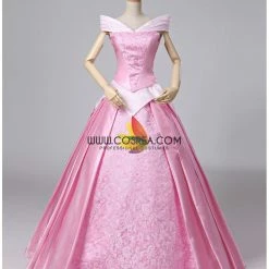 Cosrea Sleeping Beauty Aurora Classic Brocade Satin Cosplay Costume
