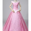 Cosrea Sleeping Beauty Aurora Classic Brocade Satin Cosplay Costume