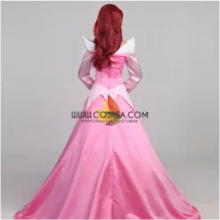Cosrea Sleeping Beauty Aurora Classic Pink Satin Cosplay Costume Disney Inspired