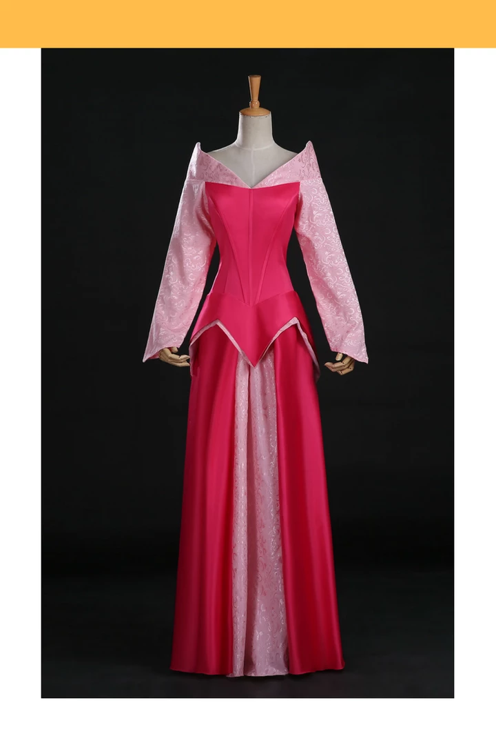 Cosrea Disney Inspired Sleeping Beauty Aurora Park Inspired Brocade Satin Cosplay Costume 3 Cosrea Disney Inspired Sleeping Beauty Aurora Park Inspired Brocade Satin Cosplay Costume