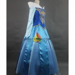 Cosrea Sleeping Beauty Aurora Embroidered Blue Velvet Cosplay Costume Disney Inspired